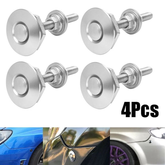 4Pcs Car Quick Release Bumper Latch Push Button Bonnet Hood Pin Lock ...