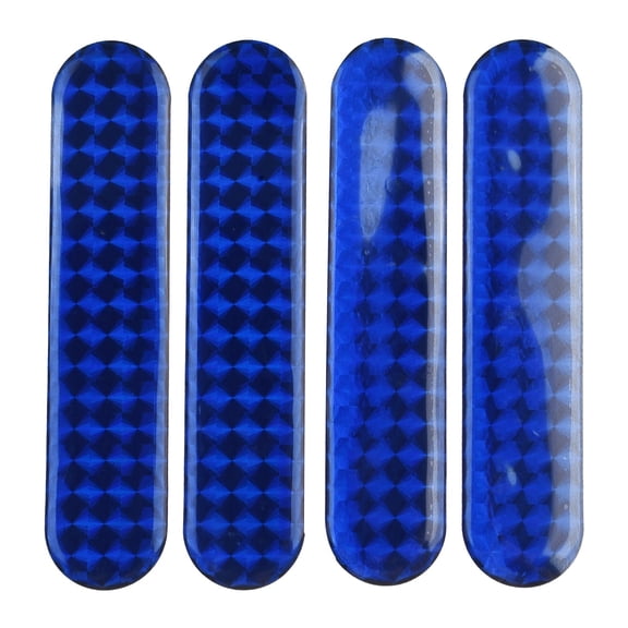 4Pcs Car Reflective Sticker Car Door Safety Warning Mark Reflector Tape Strips Blue For Car Truck Universal Reflector Stickers Fangkenuo