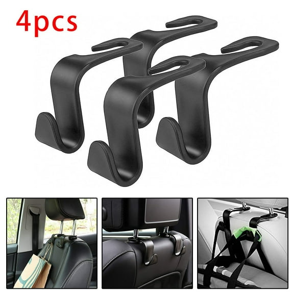 4Pcs Car Seat Back Hooks Headrest Hanger Headrest Car Bag Pouch Clothes Hanging Hooks PP Fastener Clips CAR Interior Accessorie