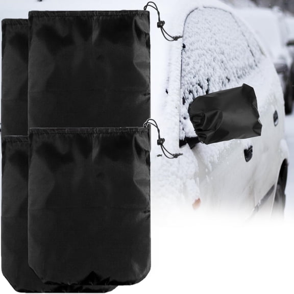 4Pcs Car Side Mirror Snow Cover, Waterproof Auto Exterior Rear View Protection, Windproof Mirror Guard Defense Ice Frost Sunlight, Car Winter Accessories Universal for SUV, Truck, Sedan, Van