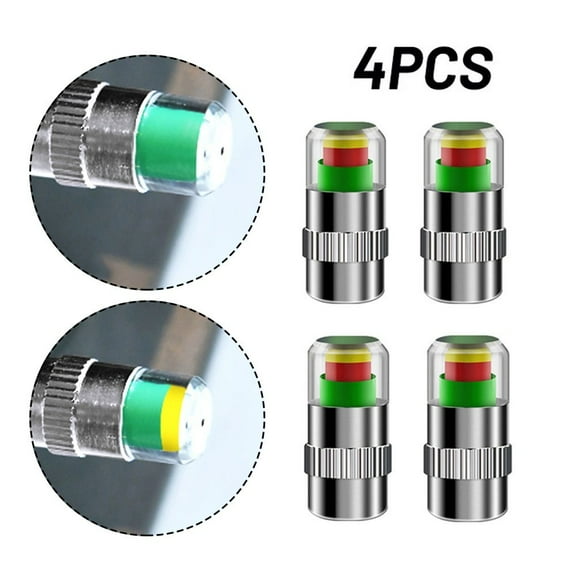 4Pcs Car Tire Pressure Alarm Valve Stem Cover Sensor Indicator Fangkenuo