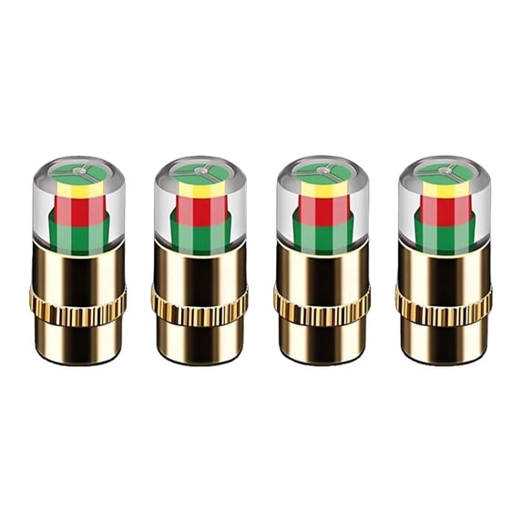 4Pcs Car Tire Pressure Monitor Valve Stem Caps, 2.4 Bar 36Psi Car Tire Pressure Monitor Valve Stem Caps with 3-Color Eye Alert, Easy To Read Sensor Indicator Tire Valve Cap for Car