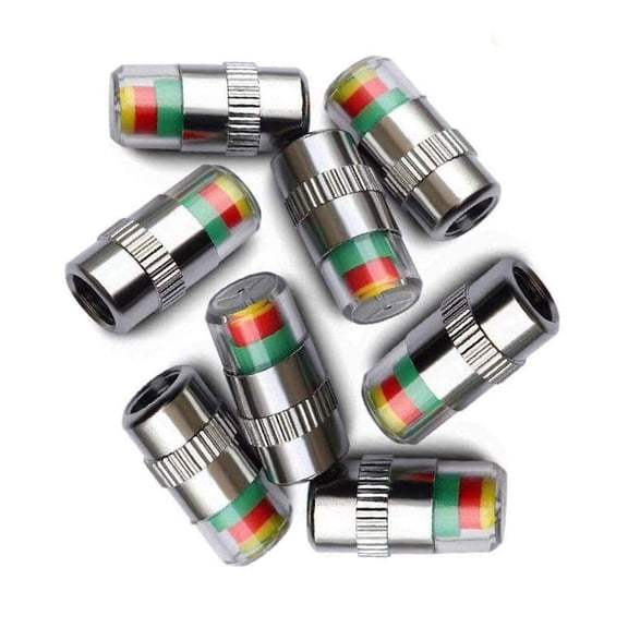 4Pcs Car Tire Pressure Monitor Valve Stem Caps Sensor Indicator 3 Color Eye Alert