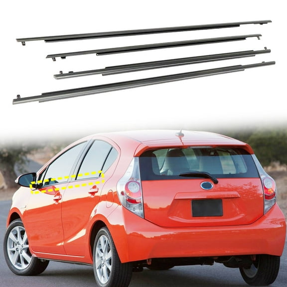 4Pcs Car Window Exterior Trim Strips Seal Weatherstrips Fit for Toyota Prius 2010-2015
