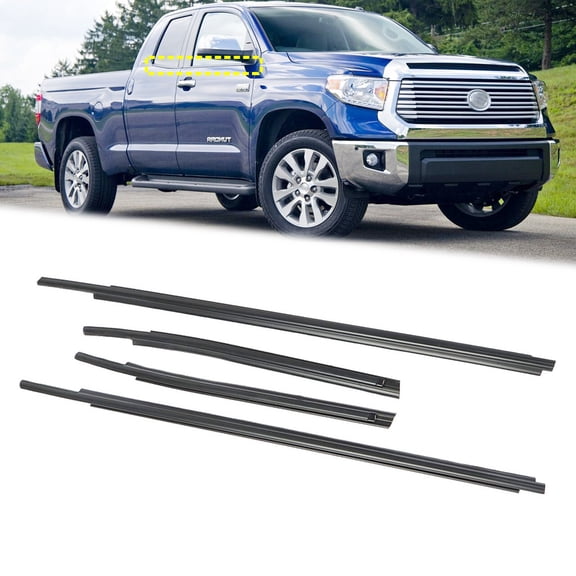 4Pcs Car Window Exterior Trim Strips Seal Weatherstrips Fit for Toyota Tundra 2007-2020