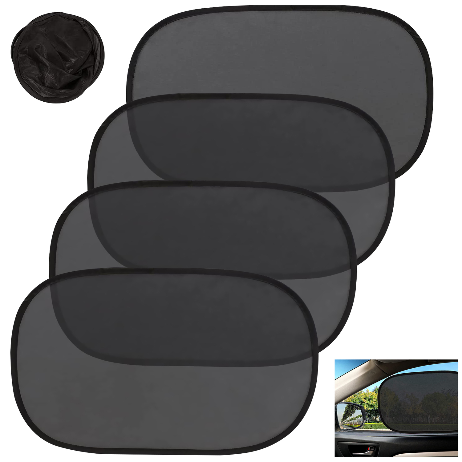 4Pcs Car Window Shades for Car Side Windows and Windshield, Foldable