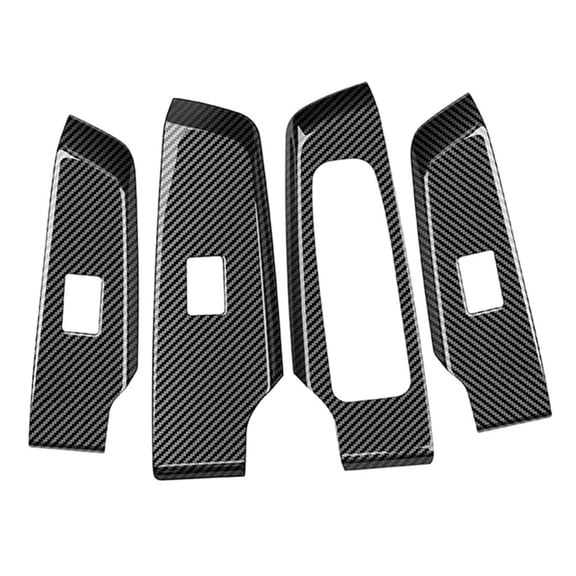4Pcs Carbon Fiber Car Door Window Lift Button Panel Cover Interior Door Panels Trim For Mitsubishi Outlander 2022+ RHD