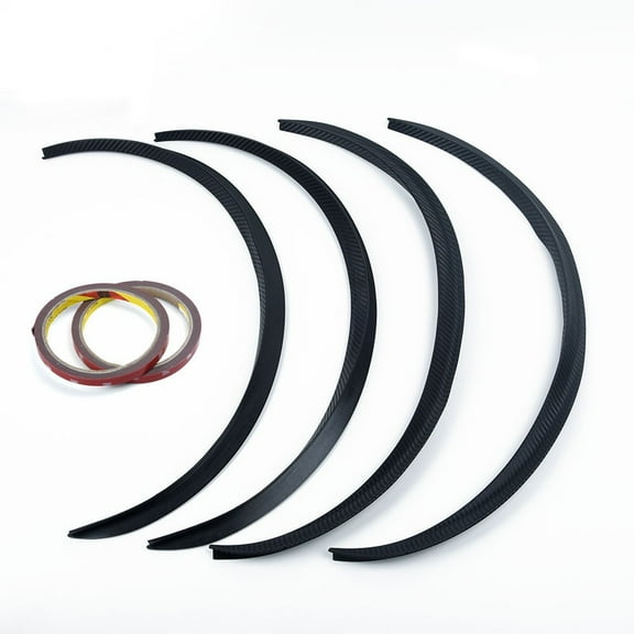 4Pcs Carbon Fiber Car Wheel Eyebrow Arch Trim Lips Strip Fender Flare Protector