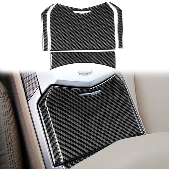 4Pcs Carbon Fiber Center Console Storage Box Panel Cover For Cadillac Cts 08-13