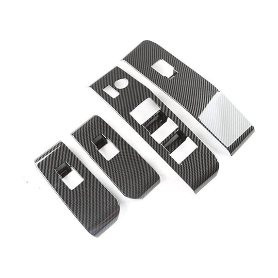 4Pcs Carbon Fiber Look Window Lift Switch Cover Trim For Toyota Highlander 20-22