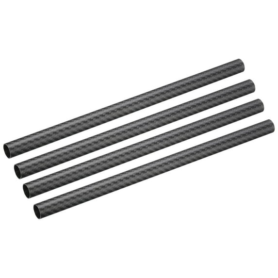 4Pcs Carbon Fiber Tubes 16 x 18 x 330mm Matte Surface Rod 3K Roll Wrapped Carbon Round Tubing for RC Airplane
