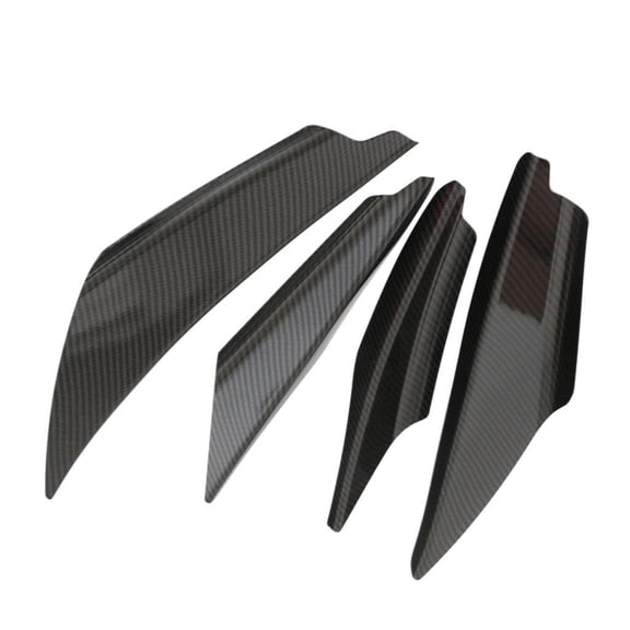 4Pcs Carbon Fiber Universal Car Front Bumper Body Canards Splitters Fins Lip With Adhesive