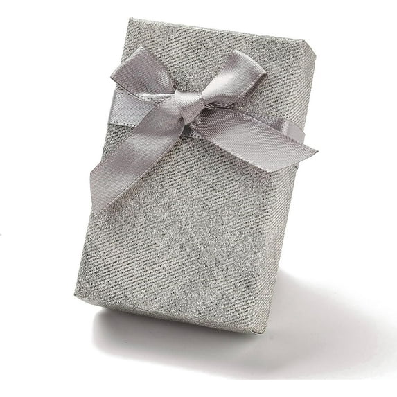 4Pcs Cardboard Jewelry Set Packaging Boxes Storage Boxes with Sponge Inside Light Grey Jewelry Gift Boxes for Jewelry Earrings Necklaces Bracelets Valentine's Day Elegant Gifts for diy