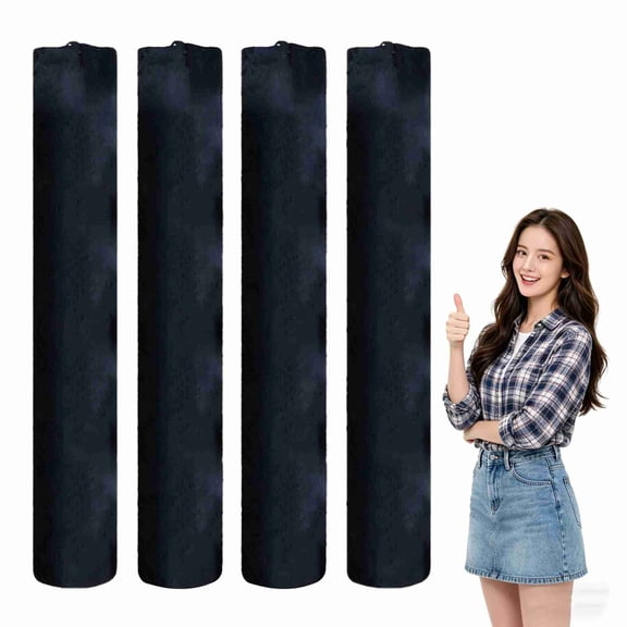 4Pcs Carpet Waterproof Storage Bag, 85" x 9" Oxford Cloth Drawstring Rug Bags, Fits 78" Wide Rugs, Ideal for Moving, Storing and Transporting Carpets (Black)
