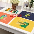 4Pcs Cartoon Animal Dinosaur Pattern Table Mat Set Kitchen Decoration