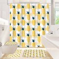 4Pcs Cartoon Fruit Shower Curtain Lemon Strawberry Watermelon Plant