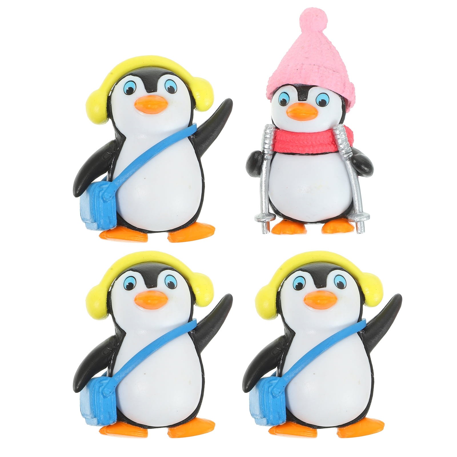 4Pcs Cartoon Penguin Cake Decoration Lovely Penguin Doll Dessert
