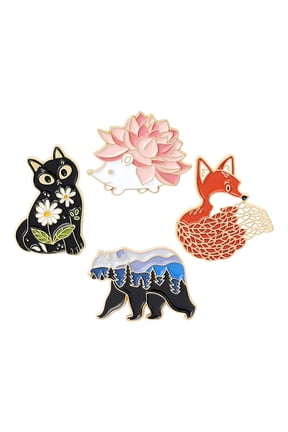 4Pcs Cartoon Pin Brooch Corsage Animal Model Jewelry Women Costume