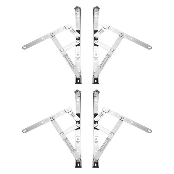 4Pcs Casement Window Hinge, 12-inch Stainless Steel Friction Stay Hinges Duty Concealed Hinge Window Latch Lock for Awning Hopper Transom Window, Silver