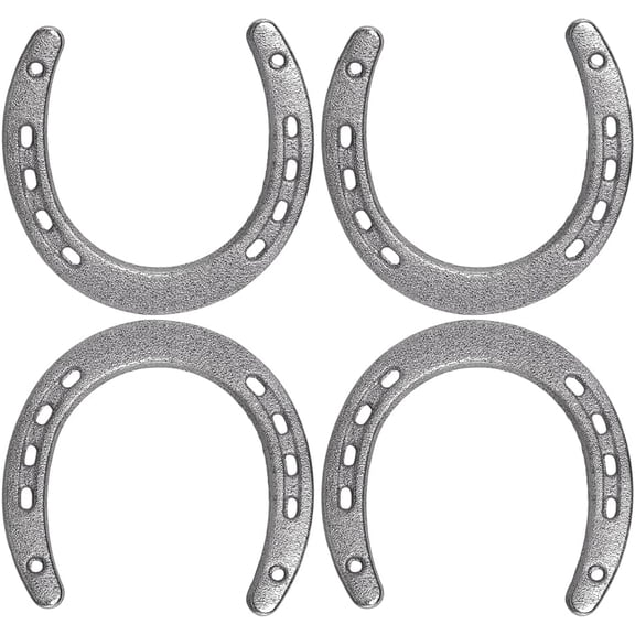 4Pcs Cast Iron Horseshoe Wall Hangings Good Luck Rustic Home Decor 4.3x4.5in Vintage Metal Horse Shoes Wall