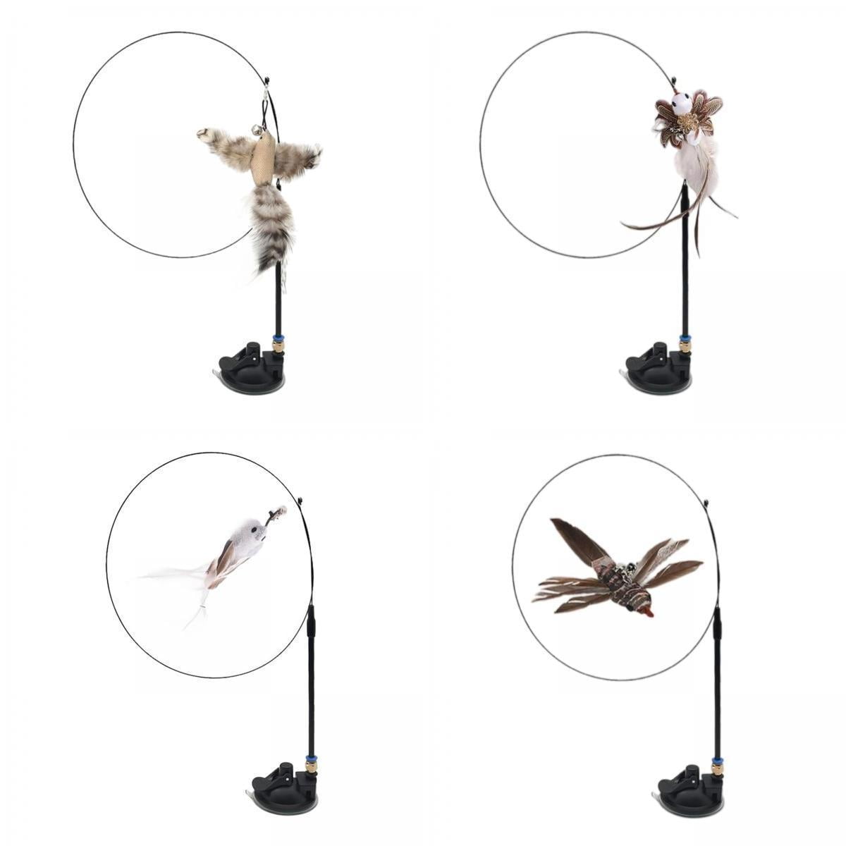 4Pcs Cat Feather Toy Interactive Catcher with Bell Indoor Kitty Exercise