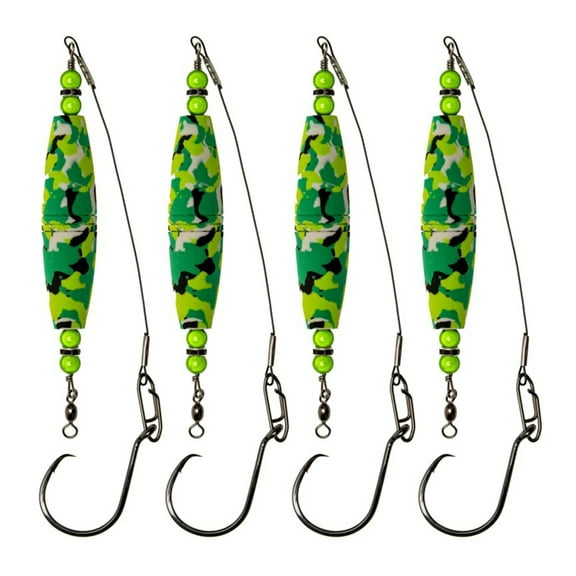 4Pcs Catfishes Float Rigs with Hook EVA Foams Peg Float Catfishes Rattling Line Float Fishing Accessories Enduring