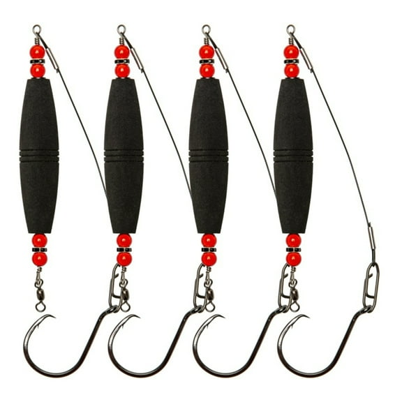 4Pcs Catfishes Float Rigs with Hook EVA Foams Peg Float Catfishes Rattling Line Float Fishing Accessories Enduring