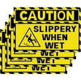 thumbnail image 1 of 4Pcs Caution Floor Slippery When Wet Signs 5x8inch Vinyl Wet Floor Signs Be Careful Watch Your Step Sign Sticker, 1 of 6