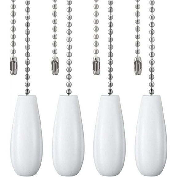 4Pcs Ceiling Fan Chain Pulls Decorative Extension 12 Inches Wooden Pull Chain Fan Pulls Set Ornaments for Ceiling Light Lamp Fan Chain