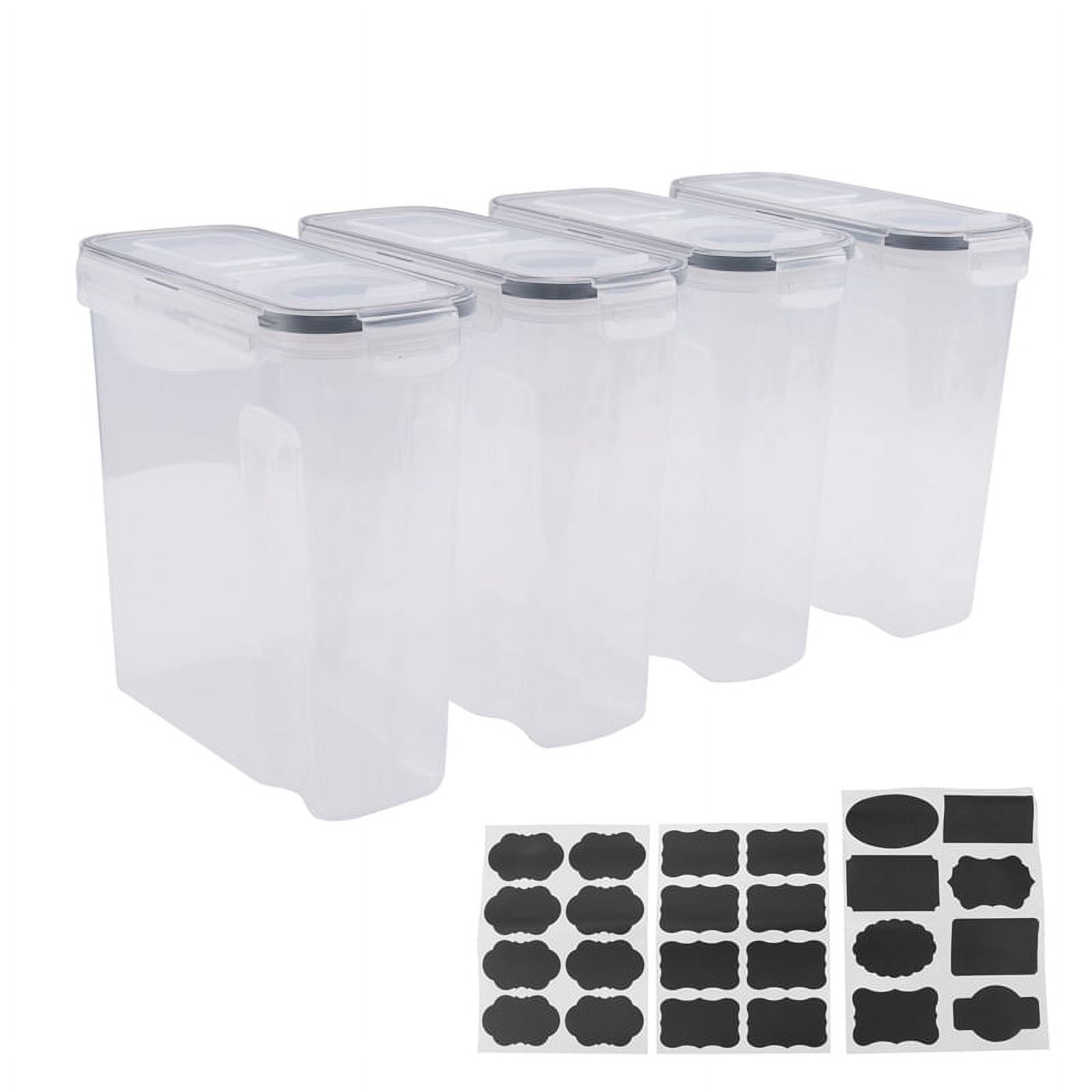 4Pcs Cereal Storage Container Set, PP Airtight Food Storage Containers 4L for Cereal, Snacks and Sugar