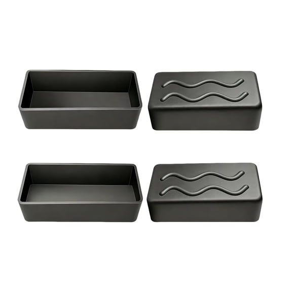 4Pcs Chair Leg Caps ,3.5 X 1.5 Inch Square Rectangle Rubber Table Feet Furniture Tube End Covers Tips Non-slip Floor Protector Pads Pipe Plugs
