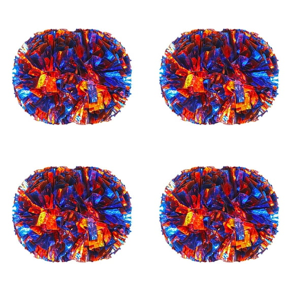 4Pcs Cheer Poms Handmade PET Dance Poms Performance Colorful Balls Cheerleading Sports Dance Cheer Pompoms with Handles Type 19