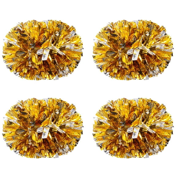 4Pcs Cheer Poms Handmade PET Dance Poms Performance Colorful Balls Cheerleading Sports Dance Cheer Pompoms with Handles Type 9