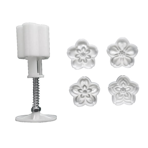 4Pcs Cherries Flower Shape Baking Molds ABS Plastic Hand Press Cake Cookie Chocolate Decorating Tool For Home Bakery Commercial Use