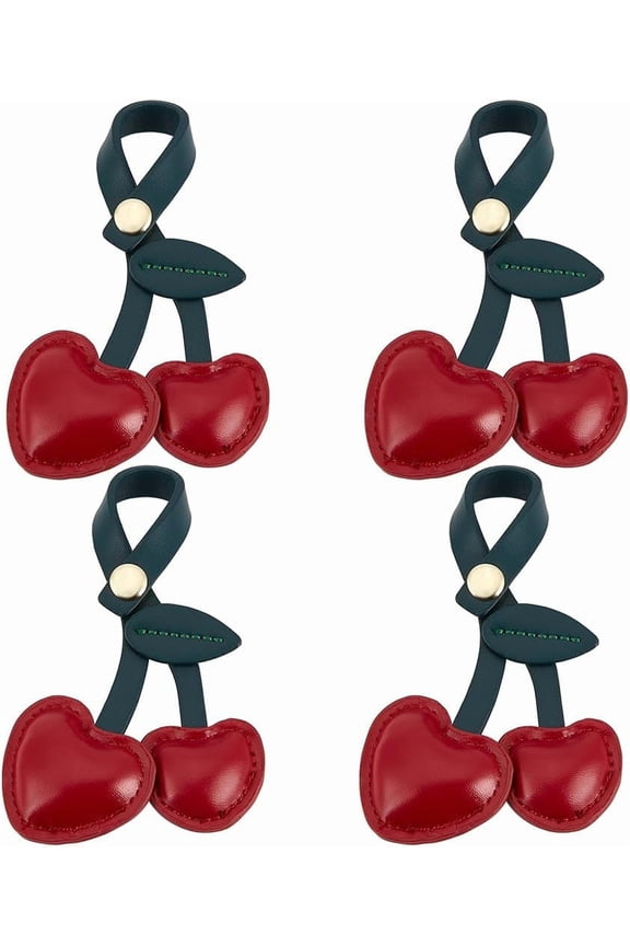 4Pcs Cherry Leather Bag Charm Red PU Cute Cherry Purse Charm for Women Handbags Key Chain Pendant Decoration Ornaments Accessories Red DIY