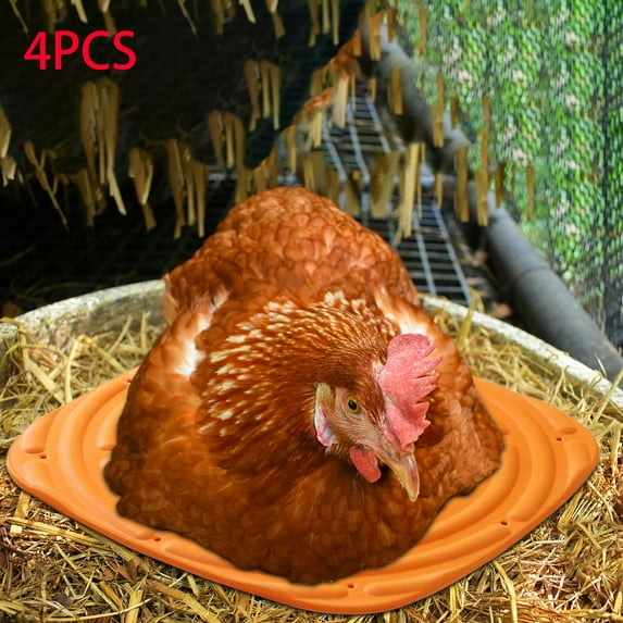 4Pcs Chicken Nest Box Pads, Chicken Mat, Soft Washable Chicken Coop Accessories, domestic fowl Mats, Chicken Nest Pads Bedding for Farm Hen House Orange