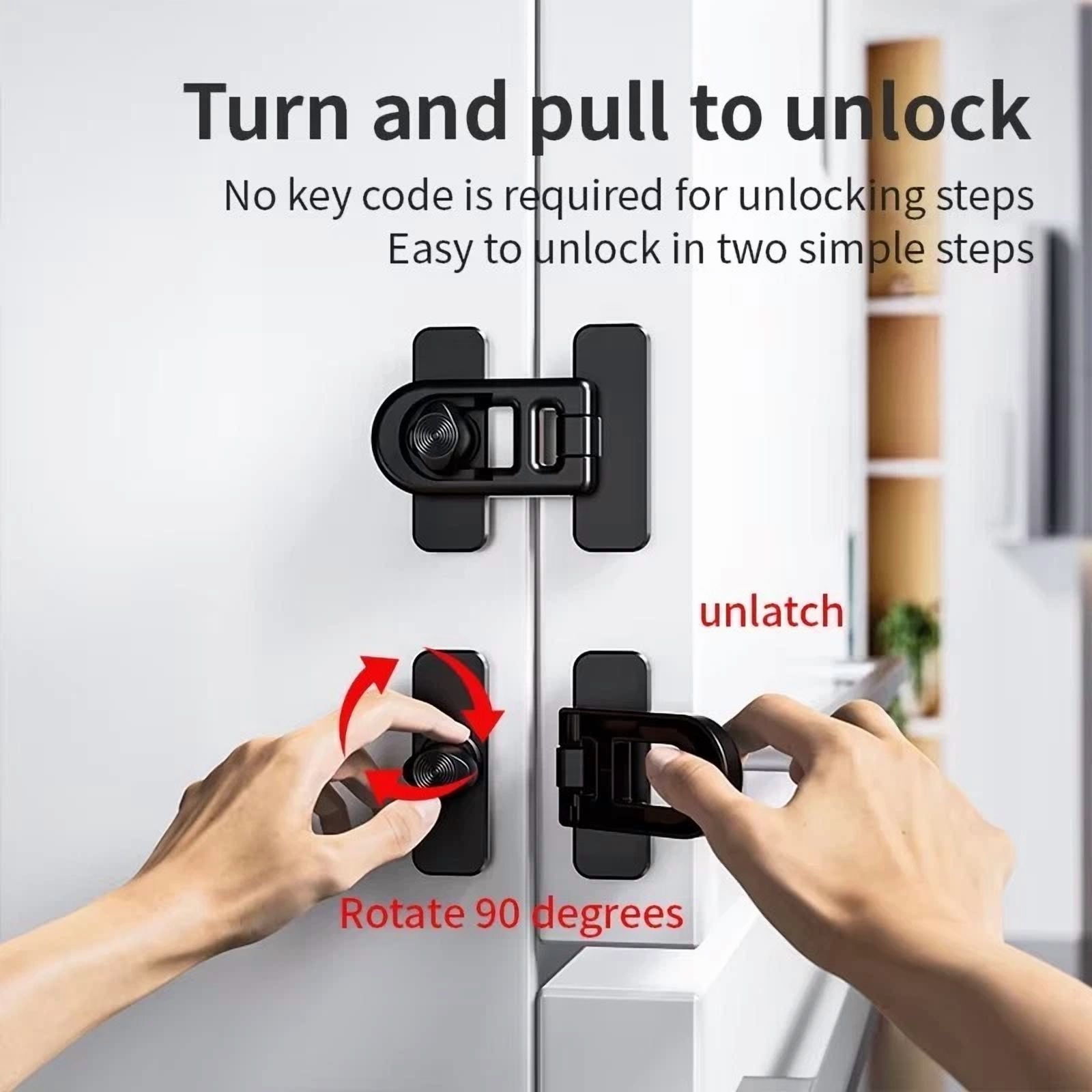 4Pcs Child Proof Fridge Lock Oven Lock Multifunction Buckle For Kids Protection