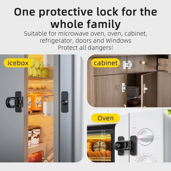 4Pcs Child Proof Fridge Lock Oven Lock Multifunction Buckle For Kids Protection