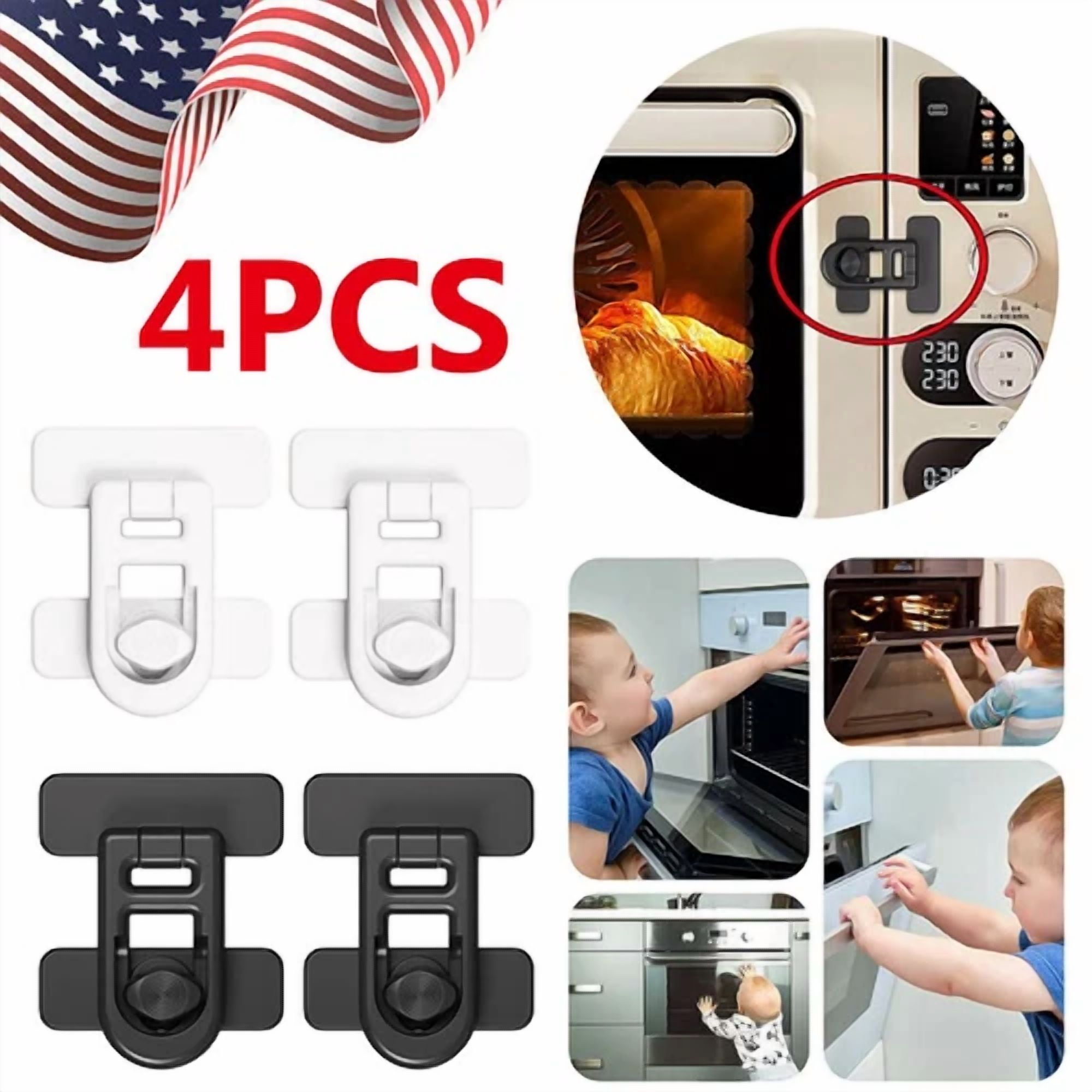 4Pcs Child Proof Fridge Lock Oven Lock Multifunction Buckle For Kids Protection