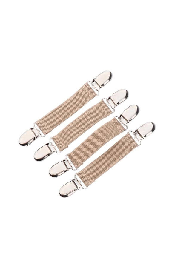 4Pcs Children Stretchy Stainless Steel Glove Mitten Clip Clasp Grip Non-slip - Beige, 7.5 x 2cm