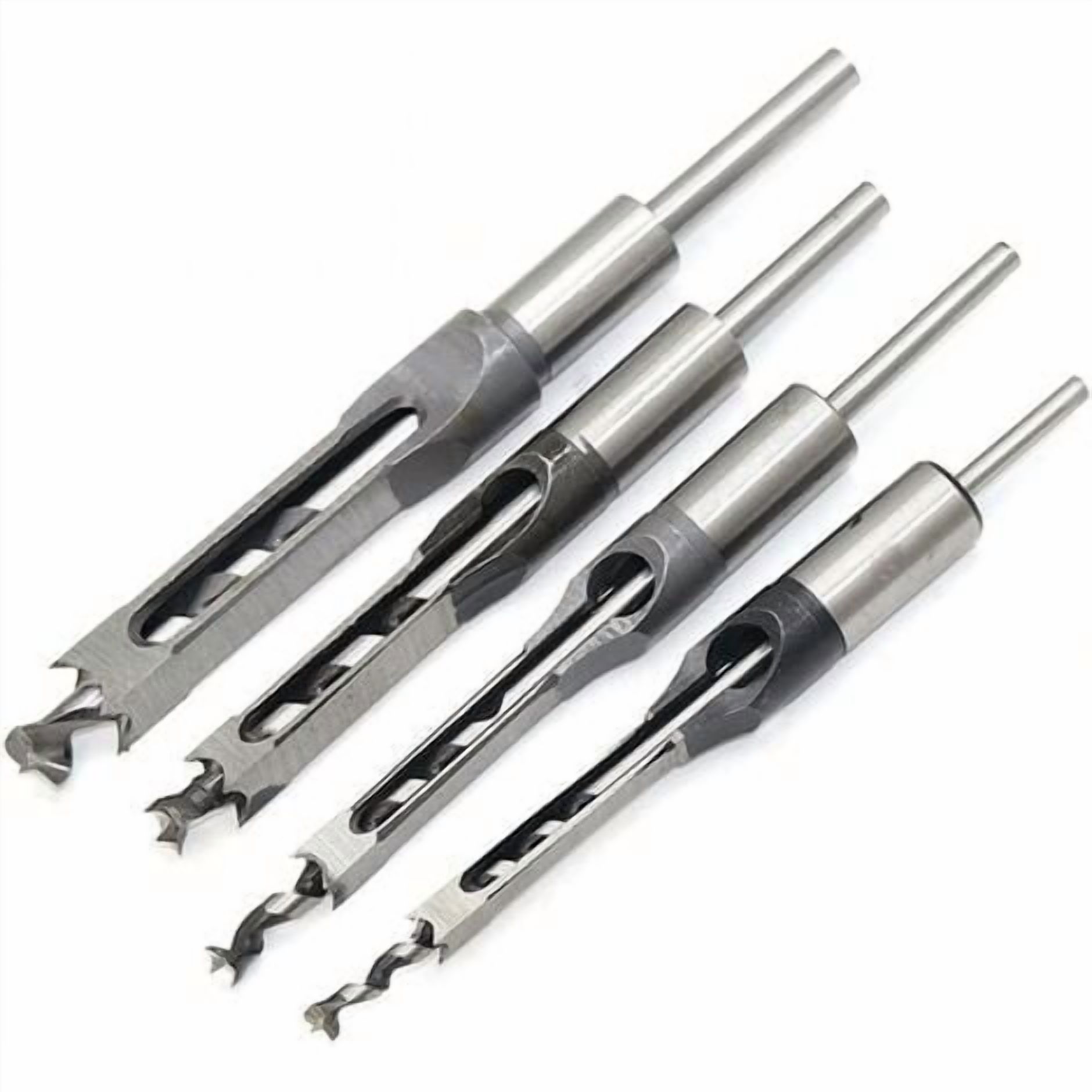 4Pcs Chisel Set Square Hole Drill Bits, Steel Hollow Chisel Woodworking ...