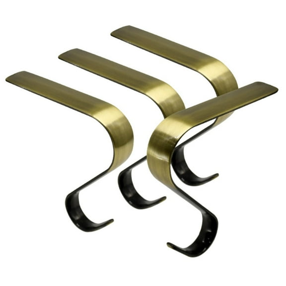 4Pcs Christmas Metal Stockings Hooks Xmas Gift Socks Metal Hangers Home Party Decorations