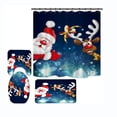 thumbnail image 1 of 4Pcs Christmas Shower Curtain Set Waterproof Bath Mats Rugs For Bathroom Decor with 12 Hooks Bathroom Set, Holiday Home Decor - 72 x 72 Inch A36, 1 of 7
