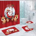 thumbnail image 1 of 4Pcs Christmas Shower Curtain Set Winter Bathroom Set with Shower Curtain and Rugs, Christmas Themed Shower Curtain Set, Winter Christmas Tree Santa Bath Accessories Set C2, 1 of 5