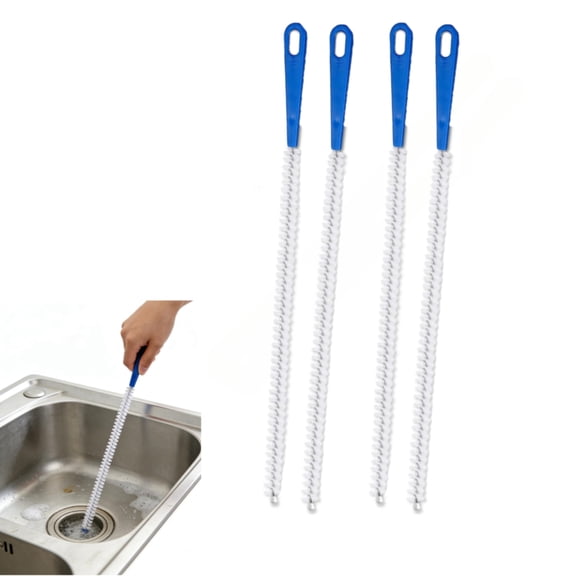 4Pcs Cleaning Brushes, 23.6" Bendable Throat Tube Brush, Nylon Bristle, Tube Cleaner with Comfortable Plastic Handle