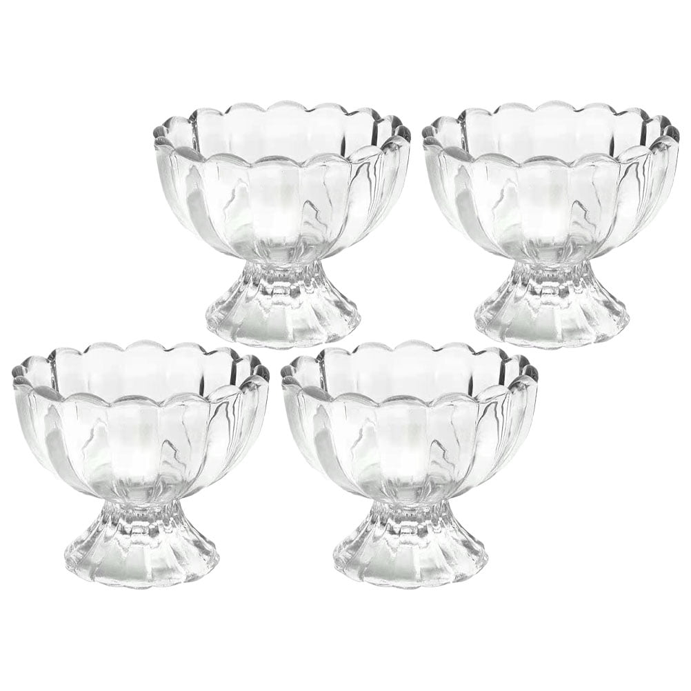 Houderco Small Cups for Dessert Glass 4Set Chic Shape For Home Office Restaurant Hotel