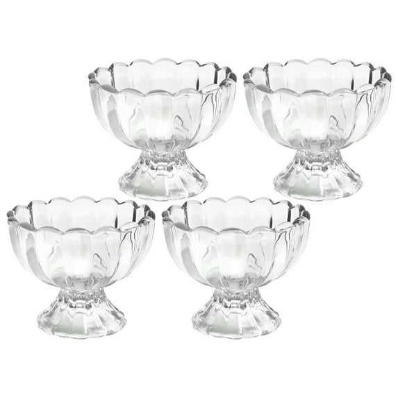 Houderco Small Cups for Dessert Glass 4Set Chic Shape For Home Office Restaurant Hotel