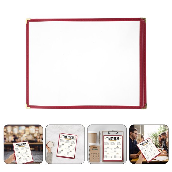 Alasum Red Menu Covers for Restaurants, Professional 4-Pack, Stylish and Menu Holders