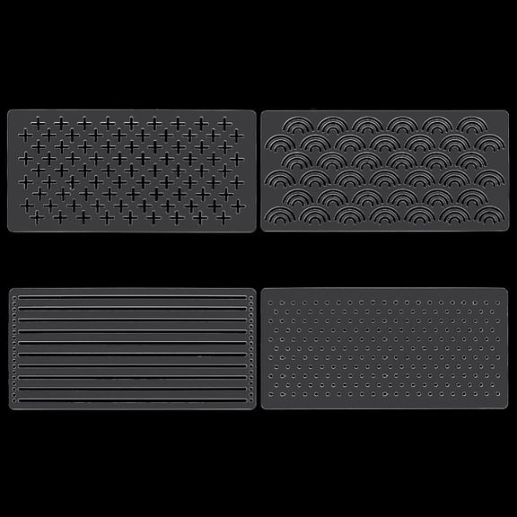 4Pcs Clear Sashiko Stencil Acrylic 3.94x7.87 Inch Embroidery Pattern Template Quilting Stencil Tool Embroidery Tool Drawing Line Template