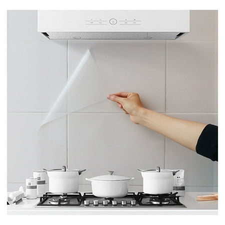 4-Pack Clear Self-Adhesive Kitchen Backsplash Film – Waterproof, Heat-Resistant Wall & Countertop Protector (27.6“ x 16.5”)